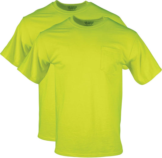 HOTGildan Unisex Adult DryBlend Workwear T-Shirts with Pocket, 2-Pack