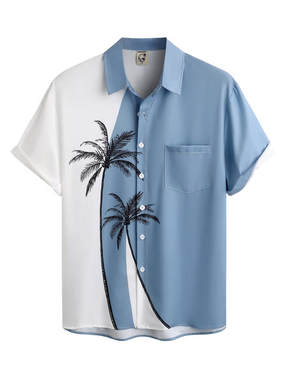 HOTHardaddy Men's Hawaiian Shirt Short Sleeves Coconut Printed Button Down Summer Beach Casual Shirts