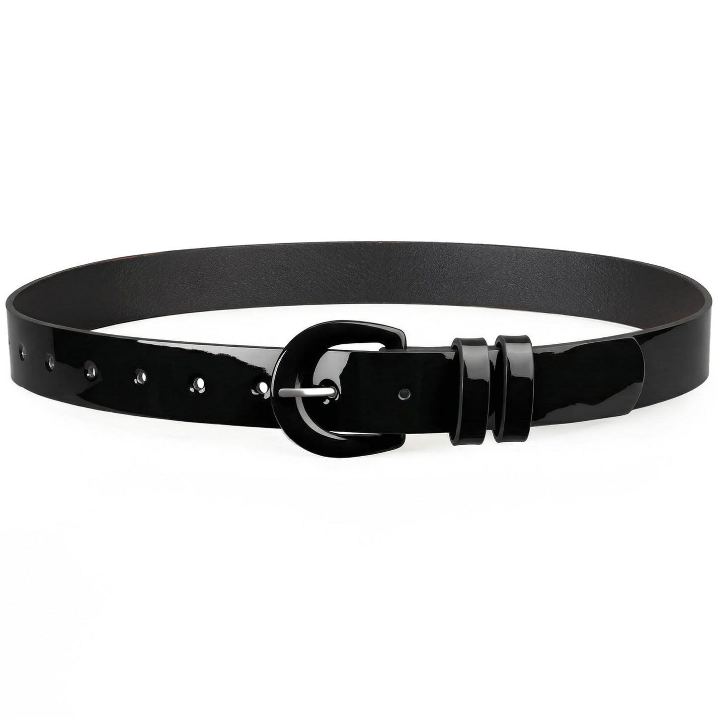 HOTJASGOOD Women Patent Leather Belt for Jeans Pants Vintage 50s Women Belt for Dress