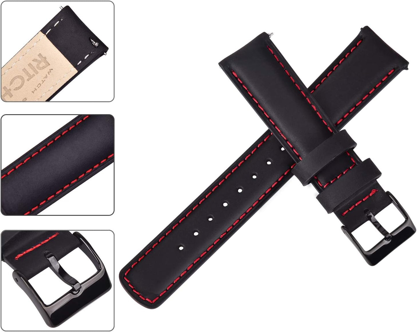HOTRitche Christmas Gift Quick Release Leather Watch Bands Genuine Watch Straps for Men Women Top Grain Leather Watch Strap, White Elephant Gifts, Stocking Stuffers for Men, Father's Day gifts