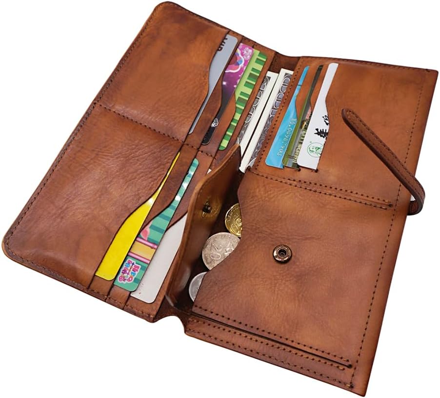 HOTWallets for Women Genuine Leather Card Organizer Dip Dye Coin Purse Ladies Ultrathin Wallets