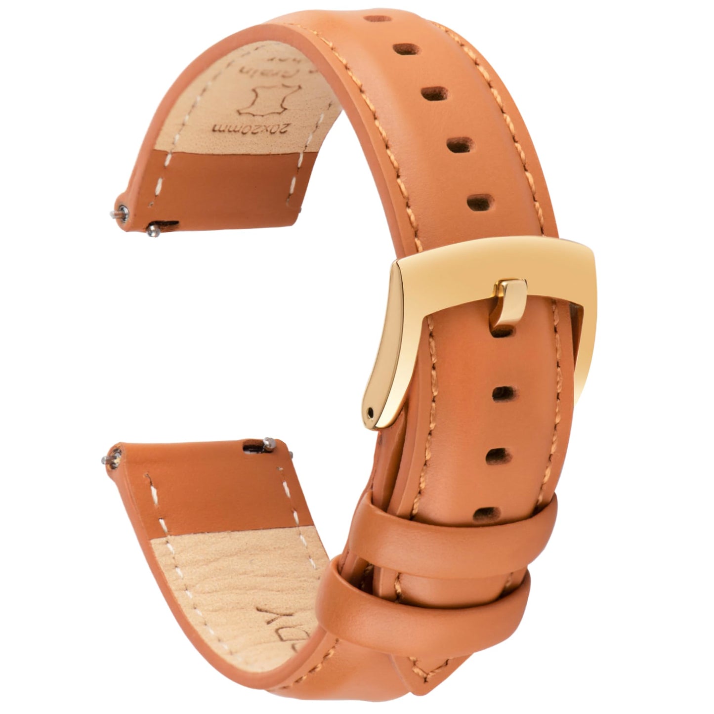 HOTOTTOODY Leather Watch Bands Quick Release, Elegant Top Grain Leather Watch Straps for Men & Women, Choice of Color & Width - 18mm, 19mm, 20mm, 21mm or 22mm Wristbands Bracelet for Watch & Smartwatch