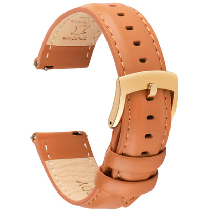 HOTOTTOODY Leather Watch Bands Quick Release, Elegant Top Grain Leather Watch Straps for Men & Women, Choice of Color & Width - 18mm, 19mm, 20mm, 21mm or 22mm Wristbands Bracelet for Watch & Smartwatch