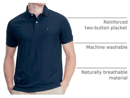 HOTTommy Hilfiger Men's Short Sleeve Moisture Wicking Stretch Polo Shirt With Quick Dry + Uv Protection