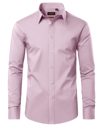 HOTLion Nardo Cotton Mens Dress Shirts Long Sleeve Wrinkle Free Business Casual Button Down Shirts Formal Shirts Big and Tall