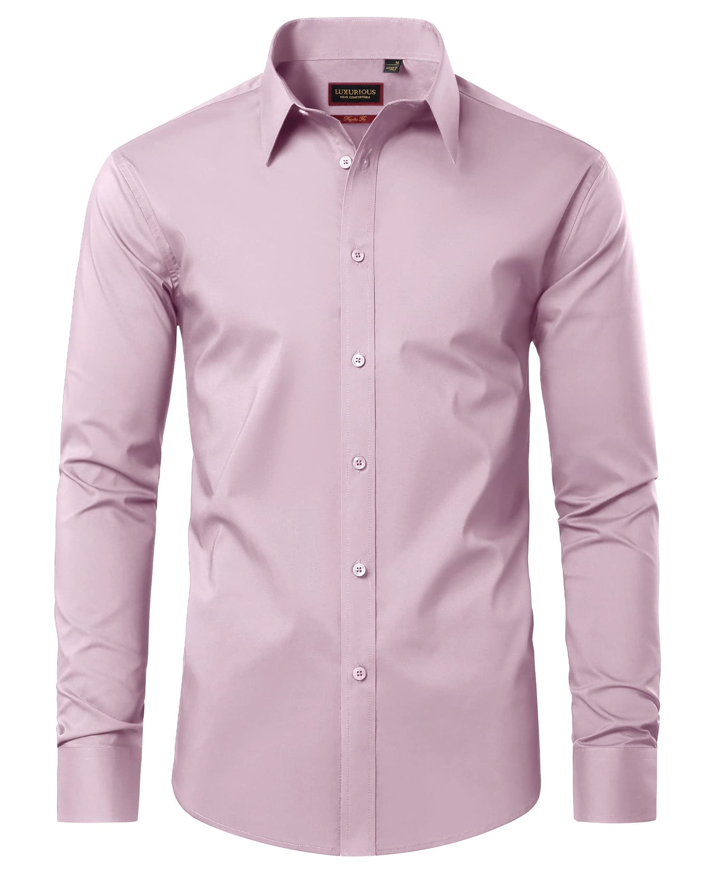 HOTLion Nardo Cotton Mens Dress Shirts Long Sleeve Wrinkle Free Business Casual Button Down Shirts Formal Shirts Big and Tall