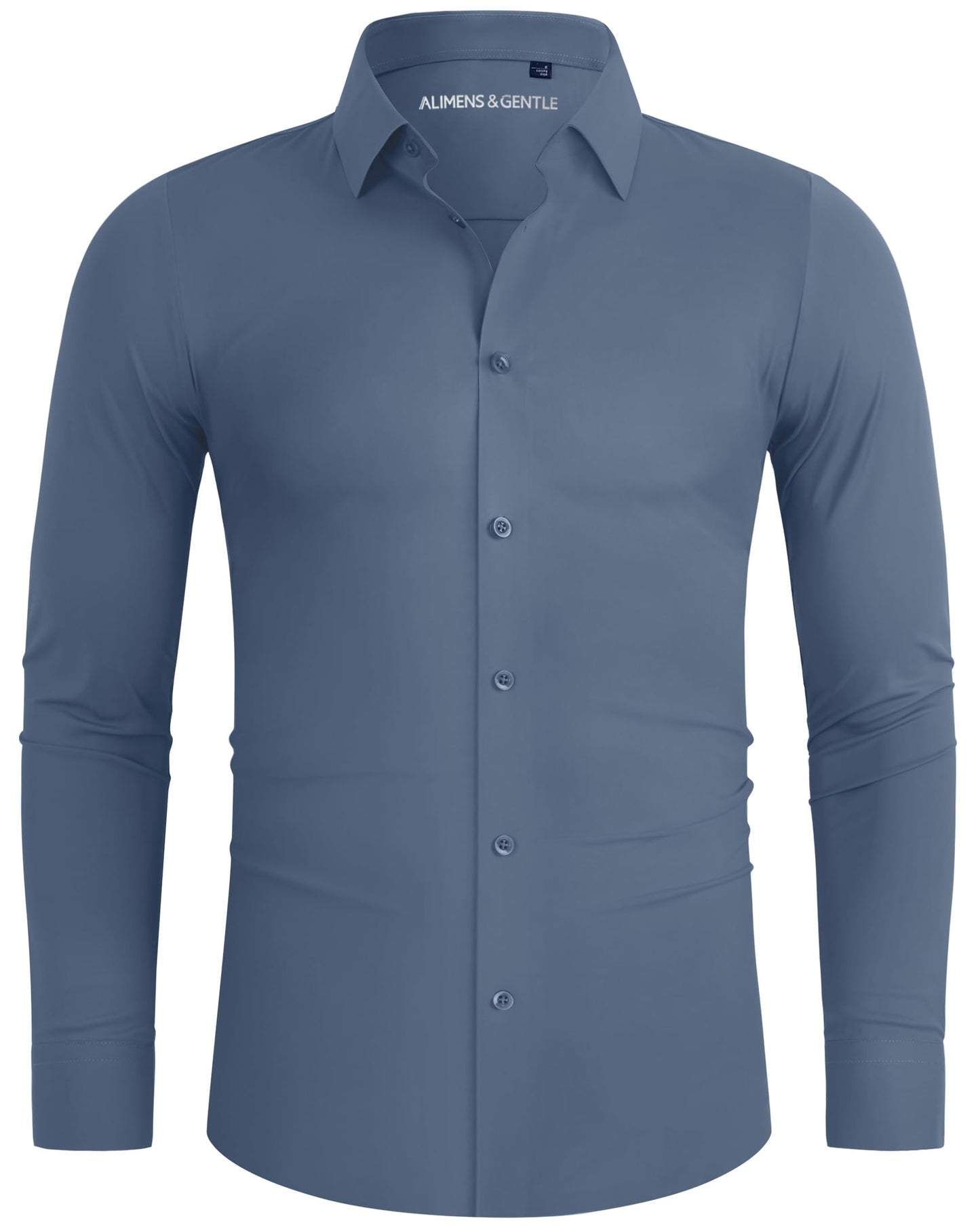 HOTAlimens & Gentle Stretch Mens Dress Shirts Slim Fit Long Sleeve Casual Skinny Muscle Fit Wrinkle Free Button Down Shirt