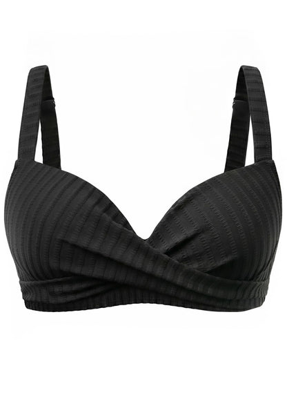 HOTWomen Underwire Bikini Top - Bra Padded Push Up Swimsuit Top | Twist Front Design, Wide Adjustable Straps,Unremovable Cups for Fixed Lift,Full Lining,3-gear Adjustable Hook Closure