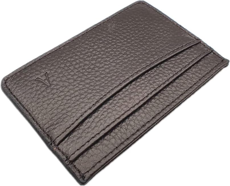 HOTAphrona | Leather 3-Pocket Wallet Slim Card Holder | Leather Card Holder for Men and Women | Leather Card Wallet | Leather Card Case | Luxurious Pocket Slim Card Holder (Orange)