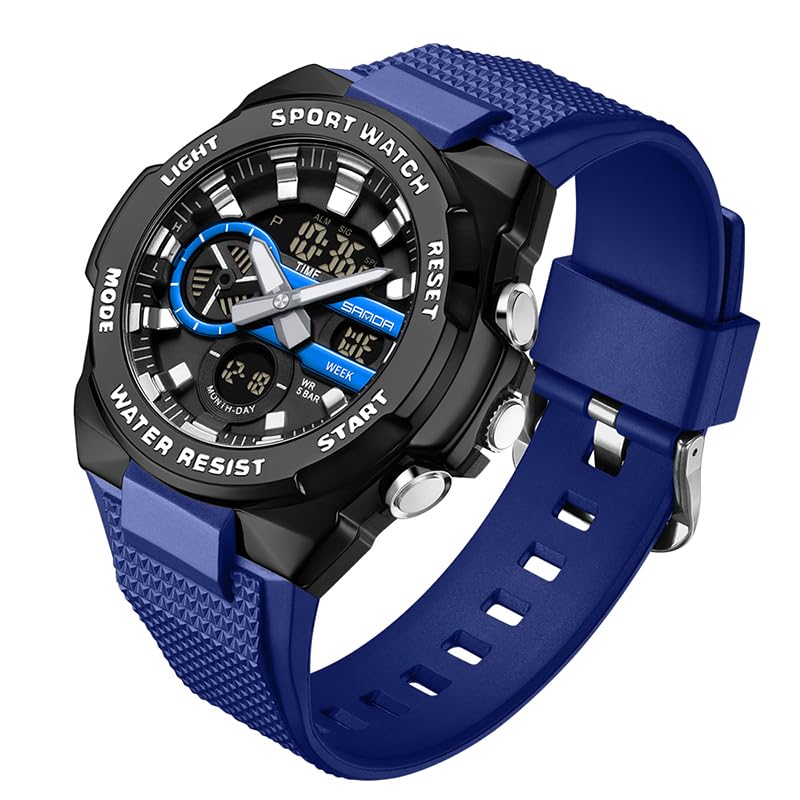 HOTFANMIS Mens Military Multifunction Digital LED Watch Electronic Waterproof Alarm Quartz Sports Watch