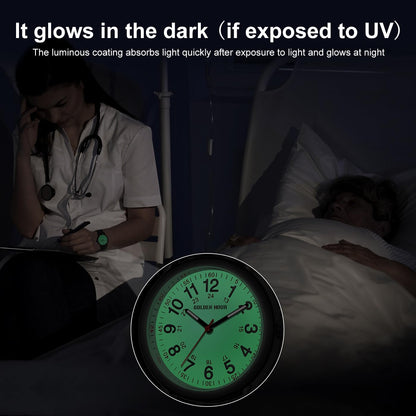 HOTGOLDEN HOUR Waterproof Nurse Watch for Medical Professionals, Students Women Men - Military Time Luminouse Easy Read Dial, 24 Hour with Second Hand, Colorful Silicone Band