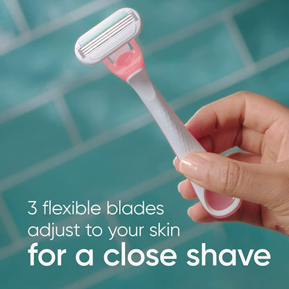 HOTGillette Venus Sensitive Disposable Razors for Women with Sensitive Skin, 6 Count, Delivers Close Shave with Comfort