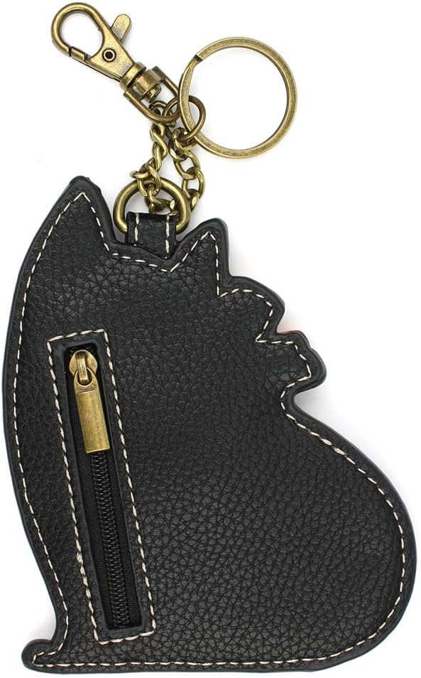HOTCHALA Cat Collection Women's Decorative Key Fob/Coin Purse Accessory - Black Cat