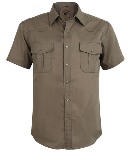HOTCOEVALS CLUB Men's Western Cowboy Short Sleeve Pearl Snap Casual Plaid Work Shirts