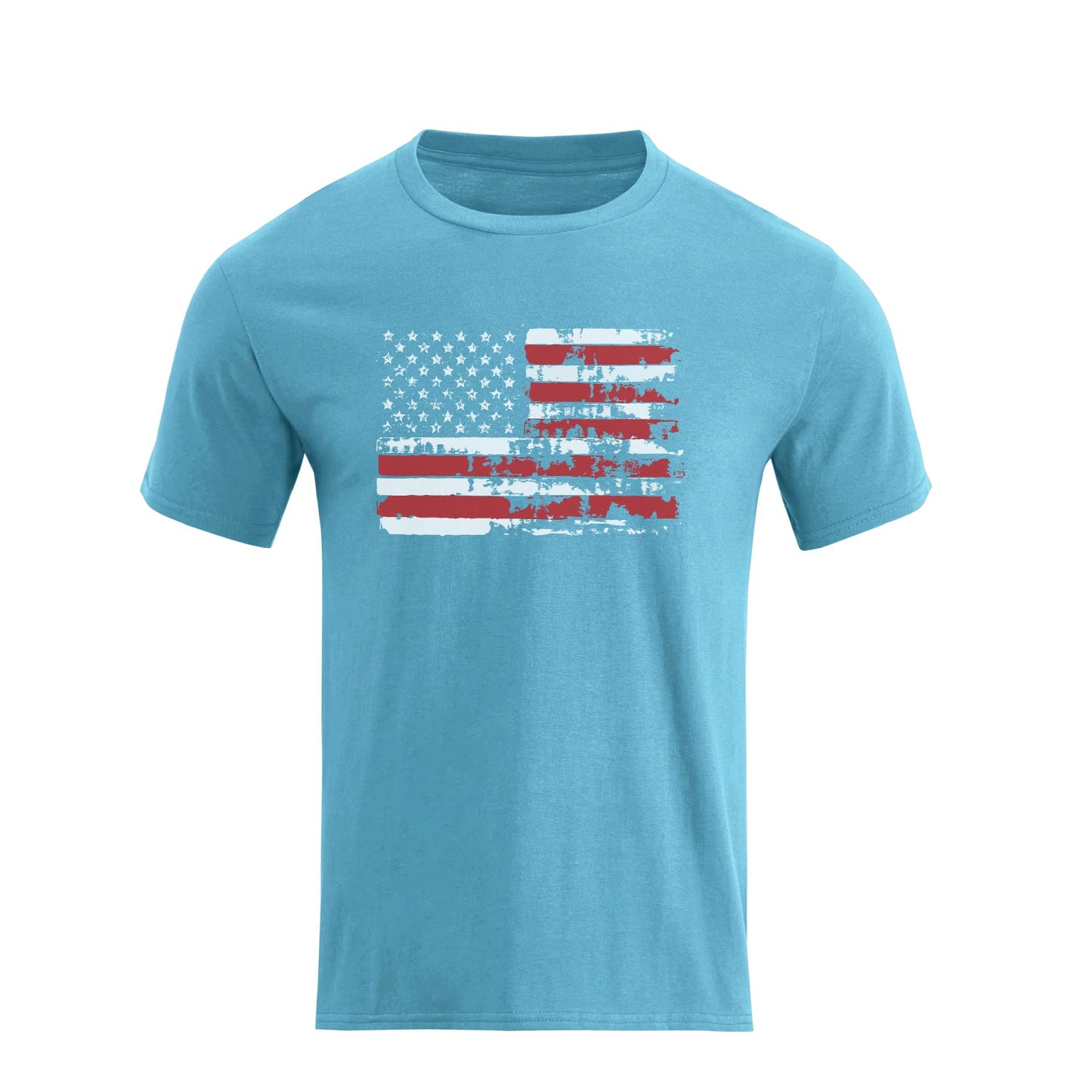 HOTH HYFOL Men's Graphic T-Shirts USA Flag Cotton Short Sleeve American Patriotic Crewneck Casual Regular Tee Shirts