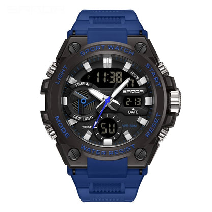 HOTAIMES Mens Watches Sports Outdoor Waterproof Military Watch for Men Tactical Watch Analog Digital Date Alarm Stopwatch Multi-Function Tactics Big Face Wristwatch for Men