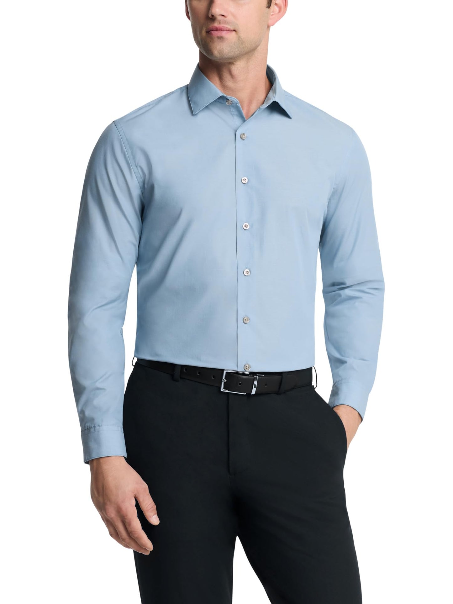 HOTKenneth Cole Unlisted Men's Slim Fit Solid Dress Shirt - Amazon Exclusive