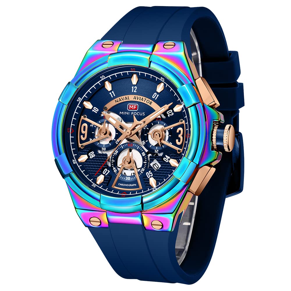 HOTAIMES Watch for Men Sport Military Waterproof Chronograph Mens Watches Analog Quartz Big Face Classic Stylish Fashion Casual Designer Business Work Wrist Watch Elegant Gift for Men