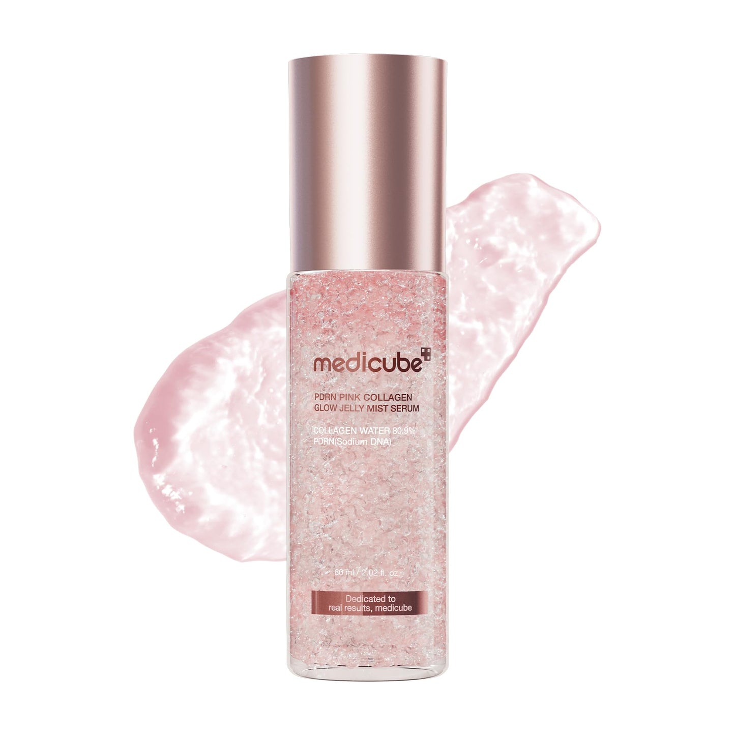 HOTmedicube Jelly Mist Serum with Pink PDRN Collagen, 2.02 fl.oz | Dual-Texture Glow Spray with Niacinamide, Glutathione, Hyaluronic Acid, Ceramide - Hydration, Radiance, Plump-Looking Skin
