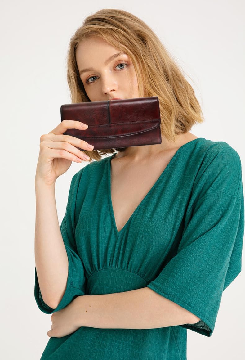 HOTWallets for Women Large Capacity Leather Clutch Wallet Card Organizer Women's Purse