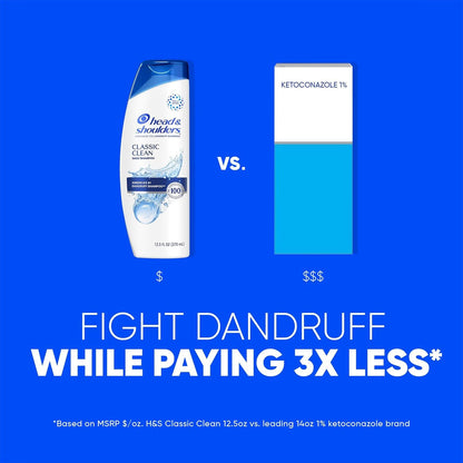 HOTHead & Shoulders Classic Clean Anti-Dandruff Shampoo, 72-Hour Dandruff Protection, 1% Pyrithione Zinc, 28.2 fl oz