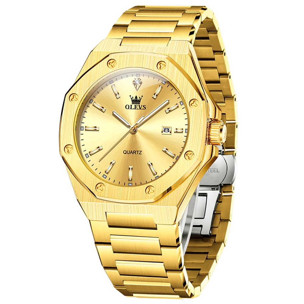 HOTOLEVS Watch for Men Skeleton Business Dress Stainless Steel Waterproof Luminous Mens Wrist Watch