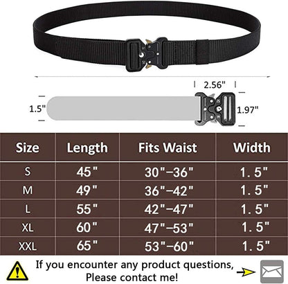 HOTMOZETO Tactical Belts for Men Military Style Work Hiking Riggers Web Gun Belt with Heavy Duty Quick Release Metal Buckle