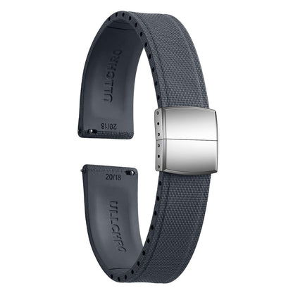 HOTFKM Rubber Watch Strap 20mm, Quick Release Watch Band 22mm for Men Women, Waterproof Soft Premium Fluororubber Cut to Size 18mm 19mm 21mm 23mm 24mm Deployment Clasp