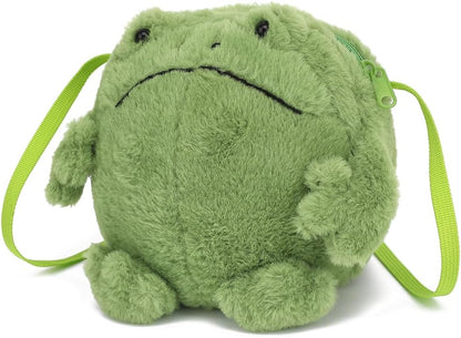 HOTKawaii Frog Purse for Women, Cute Lolita Stuffed Animal Bag Plush Novelty Purse, Soft Fluffy Frog Crossbody Bags