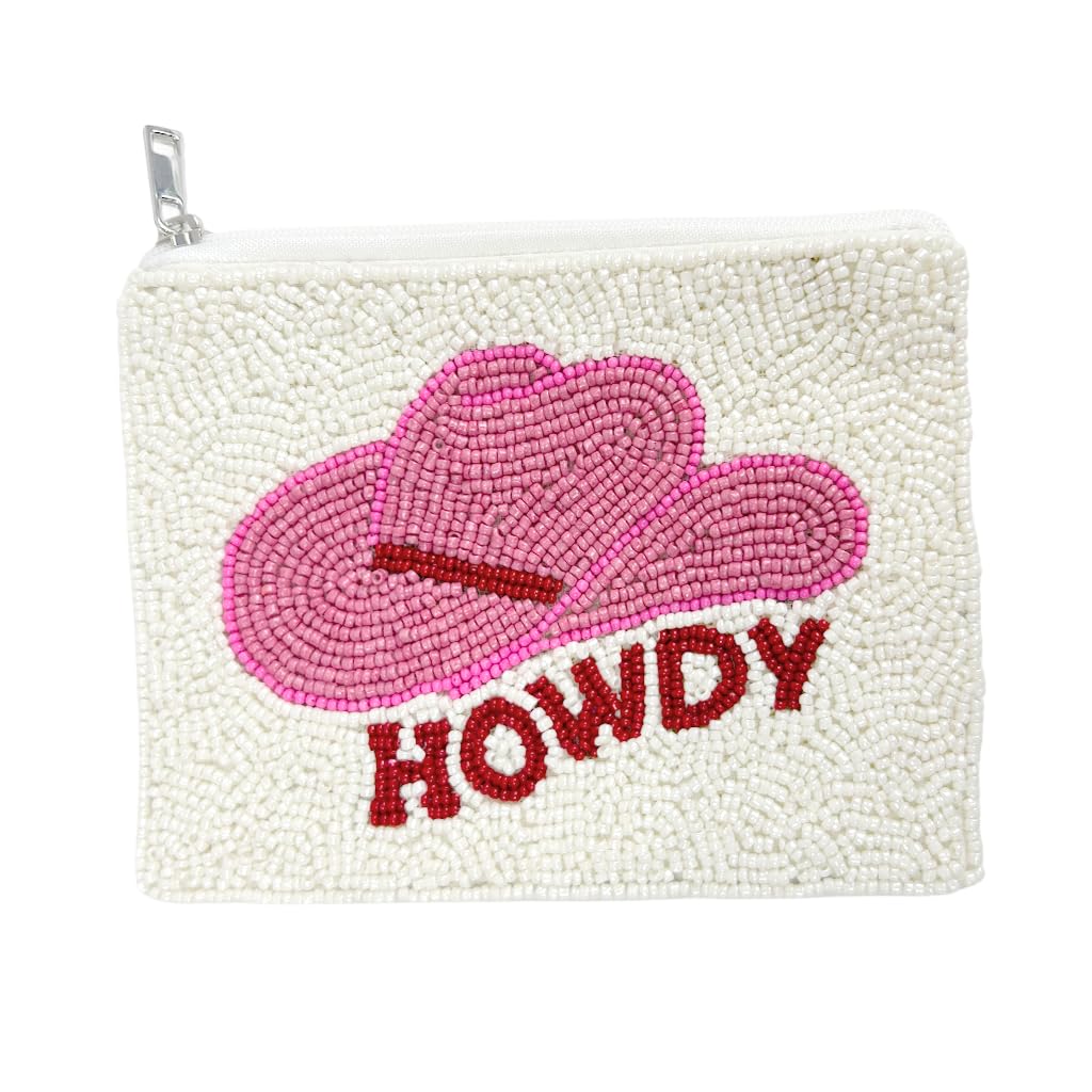 HOTBeaded Coin Purse Change Zipper Pouch Wallet Tacos & Tequila | Handmade Beadwork, Compact Organizer, Cash Holder, Card Storage, Makeup Pouch, Giftable Accessory, Everyday Carry