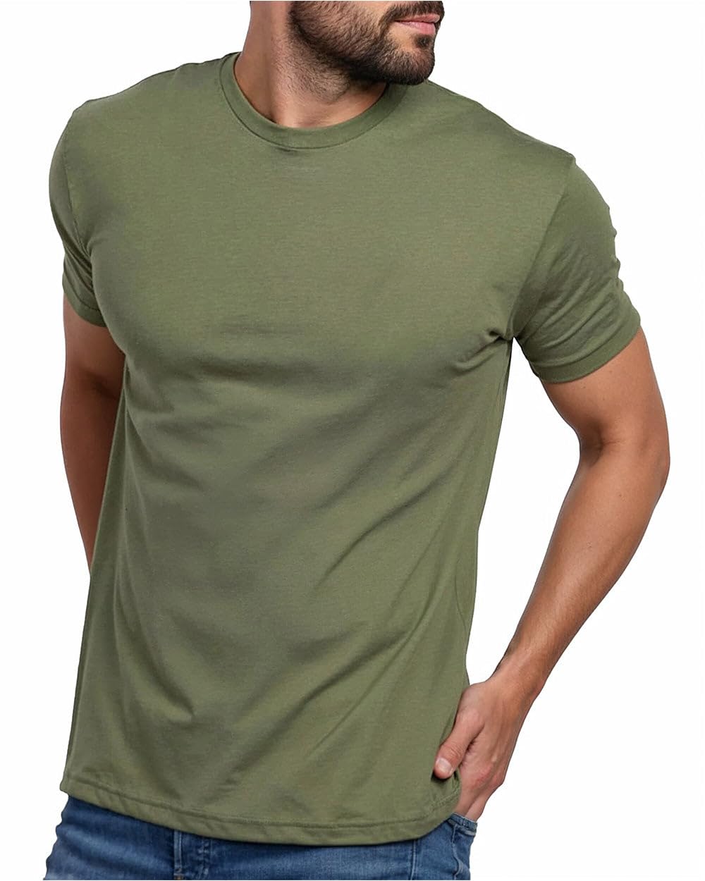 HOTMens T Shirts Soft Cotton Crew Neck Athletic Fit Casual Tees S-4XL | Soft cotton blend casual tee shirts with 4-way stretch - tag-free athletic fit for gym, work & casual wear. A go-to gift.