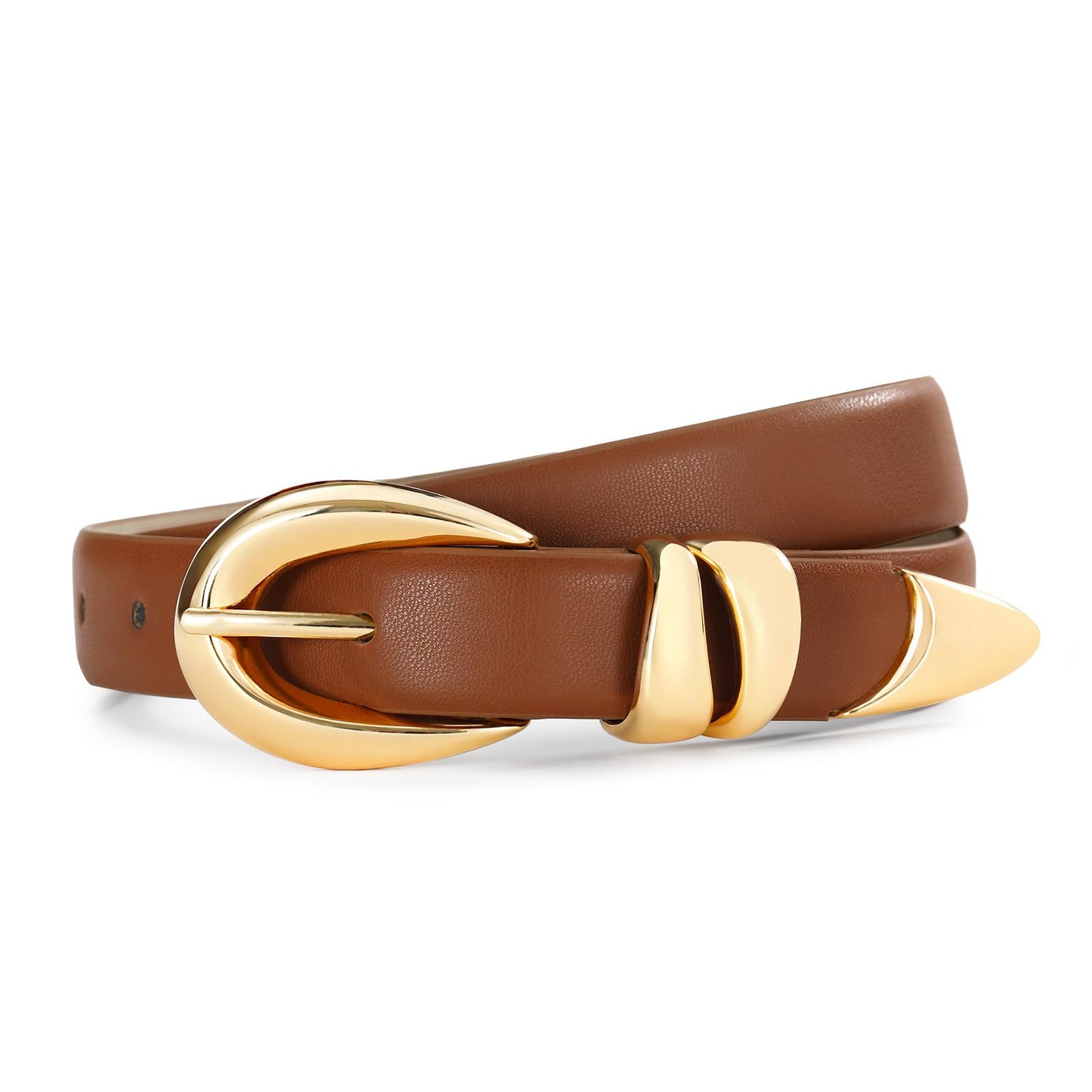 HOTBelts for Women with Gold Buckle for Jeans, Dress Leather Belts