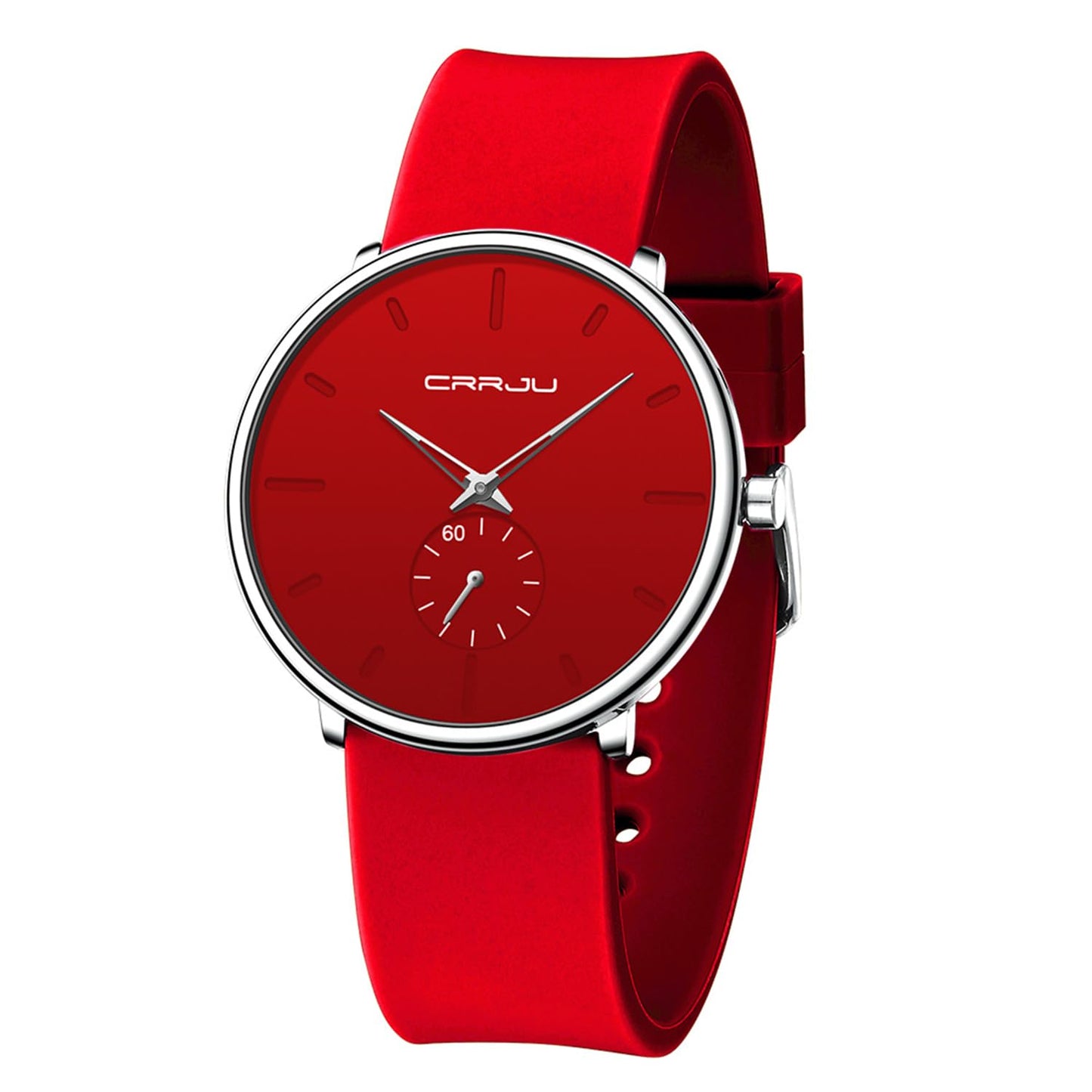 HOTCRRJU Men’s Women Watch Casual Stylish Waterproof Quartz Unisex Wristwatches, Ultra Thin Watches for Men Women, Colorful Silicone Band