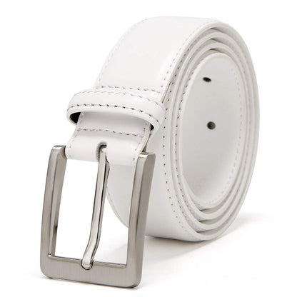 HOTXOUXOU Men's Casual Leather Jeans Belts Classic Work Business Dress Belt with Prong Buckle for Men