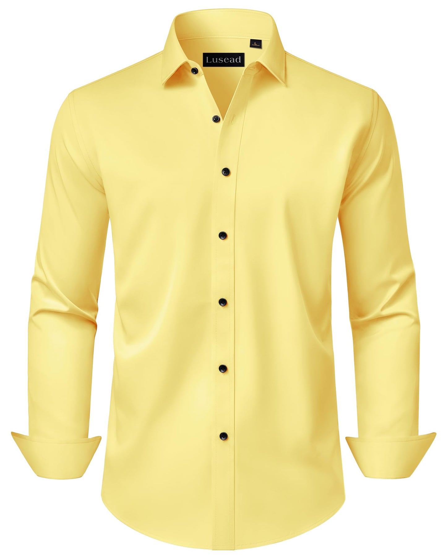 HOTMen's Dress Shirts Long Sleeve Stretch Wrinkle Free Wedding Formal Business Button Down Shirt