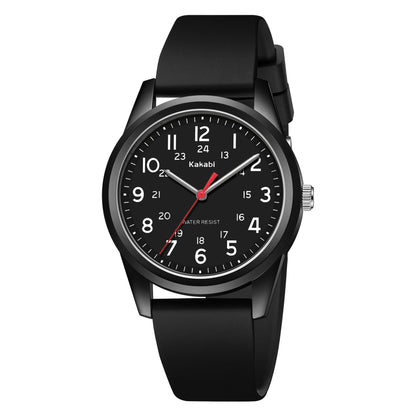 HOTWatches for Mens Womens Unisex Easy to Read Analog Quartz Wristwatch Silicone Strap Military 24 Hour Time Casual Comfortable 30M Waterproof