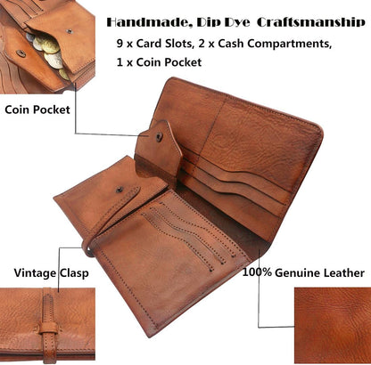 HOTWallets for Women Genuine Leather Card Organizer Dip Dye Coin Purse Ladies Ultrathin Wallets