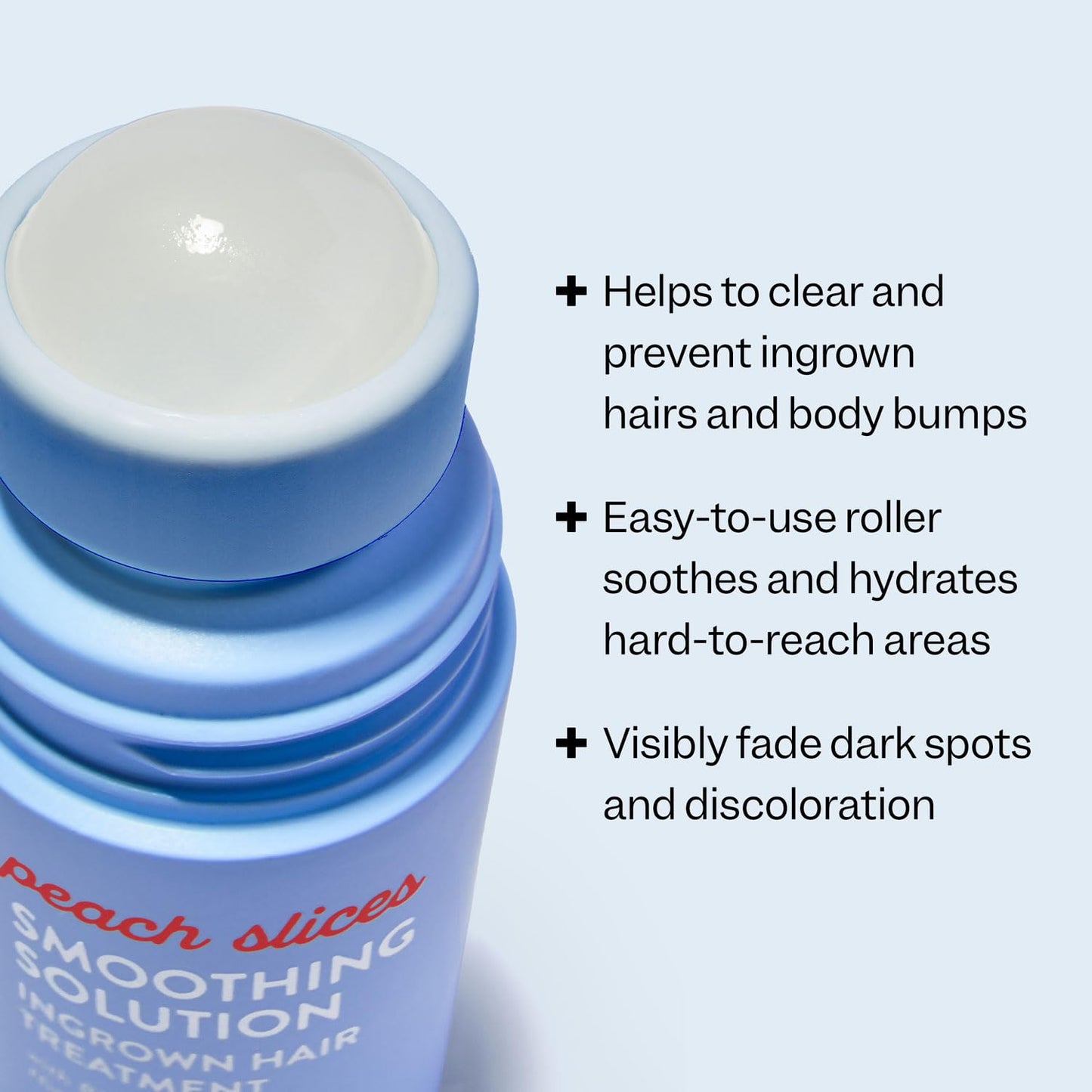 HOTPeach Slices - Smoothing Solution Ingrown Hair Treatment (1.69 oz) - Smooth, Relieve, Soften Skin - 360 Roller - BHA, AHA, PHA, Niacinamide, Licorice - Vegan & Cruelty Free - Korean Skin Care & Beauty