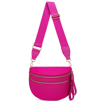 HOTPure Colour Crossbody Bum Bags for Women Spacious Checkered Cross body Bag Nylon Trendy Fanny Pack for Travel