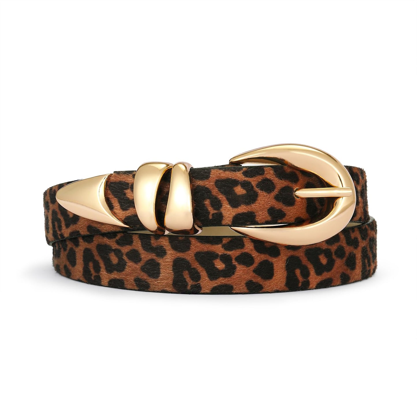 HOTRISANTRY Leather Belt for Women Stylish Design with Gold Buckle Ladies Black Belt Perfect for Jeans Dresses