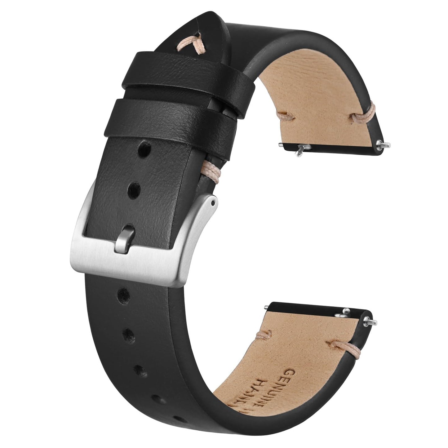 HOTBISONSTRAP Distressed Leather Watch Strap, Watch Replacement Bands for Men, Quick Release Spring Bars, Band Width 18mm 19mm 20mm 22mm 24mm