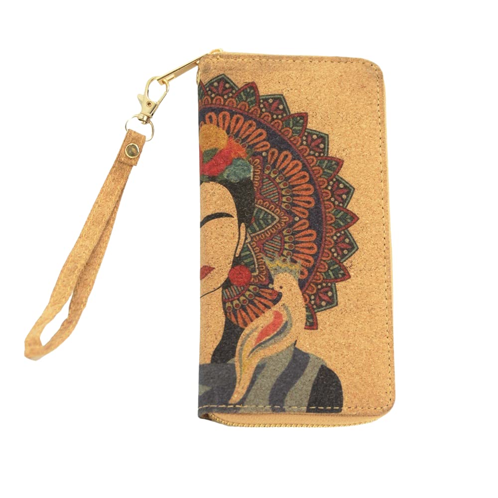 HOTFrida Kahlo Cork Vegan Wristlet Wallet Mexican Art Design