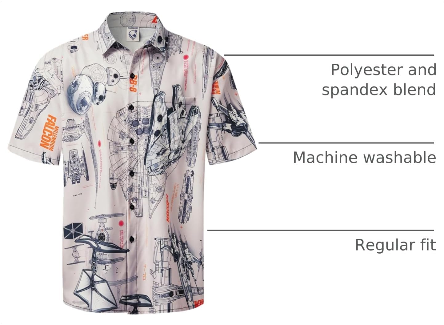 HOTHardaddy Men's Hawaiian Shirt Short Sleeves Printed Button Down Summer Beach Casual Shirts