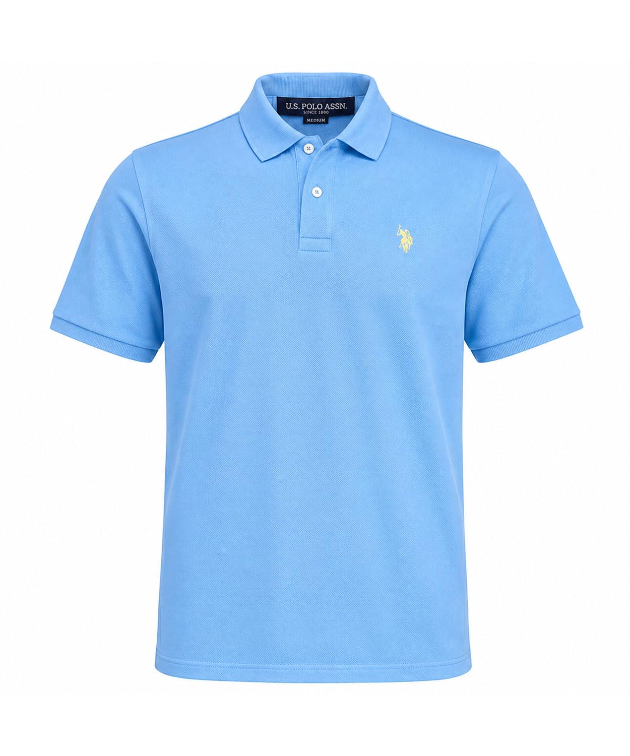 HOTU.S. Polo Assn. Men's Classic Polo Shirt, Two-Button Closure Pique Polo Shirt, Summer Fashion Golf Shirt | Two-Button Closure Pique Polo Shirt, Summer Fashion Golf Shirt