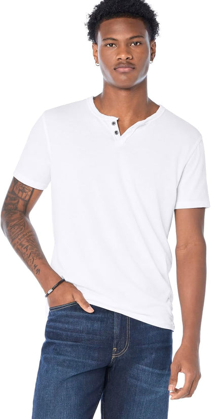 HOTLucky Brand Men's Venice Burnout Notch Neck Tee Shirt