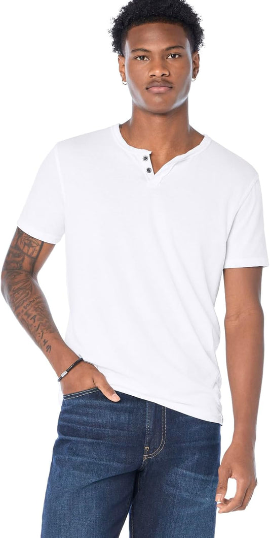 HOTLucky Brand Men's Venice Burnout Notch Neck Tee Shirt