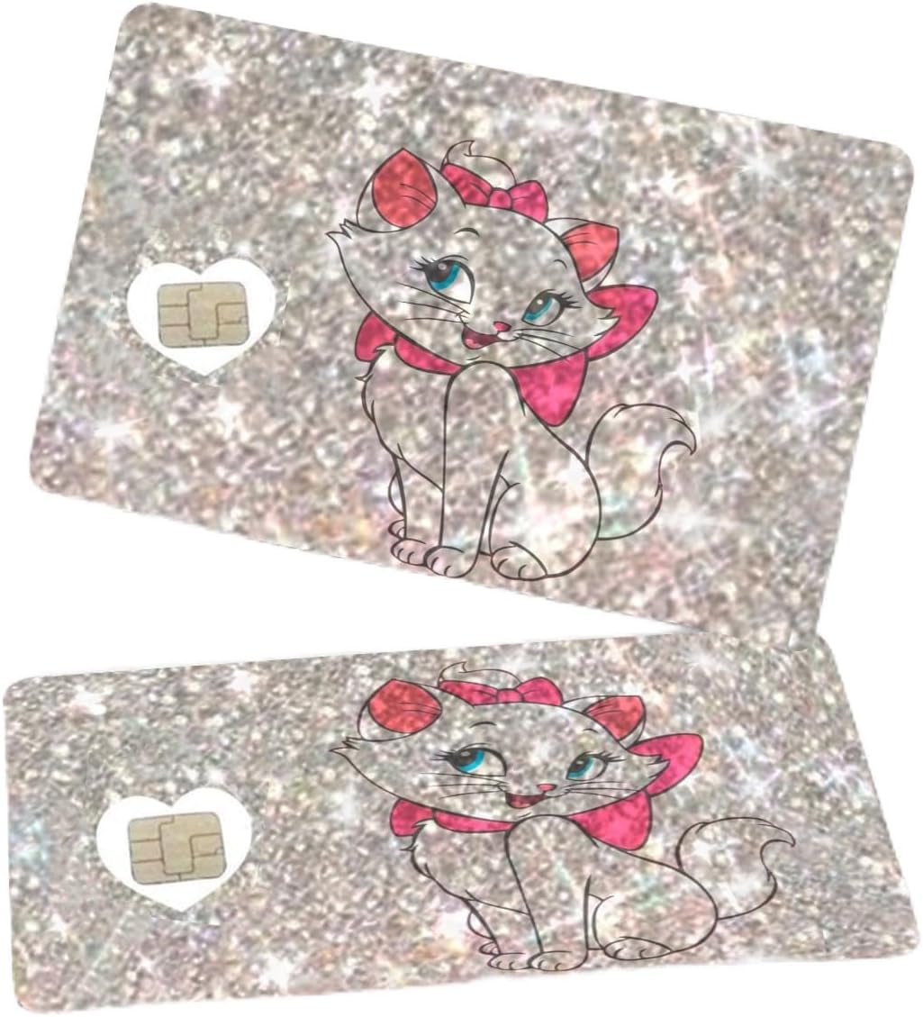 HOTExotixCard The Original Ultra Bling Reflective Card Sticker Debit -Credit Skin Shiny Removable Cover Especially Bright, Protecting No Bubble, Slim, Waterproof Card Cover (Big Cat) (Cat Sexy Pink Girl)
