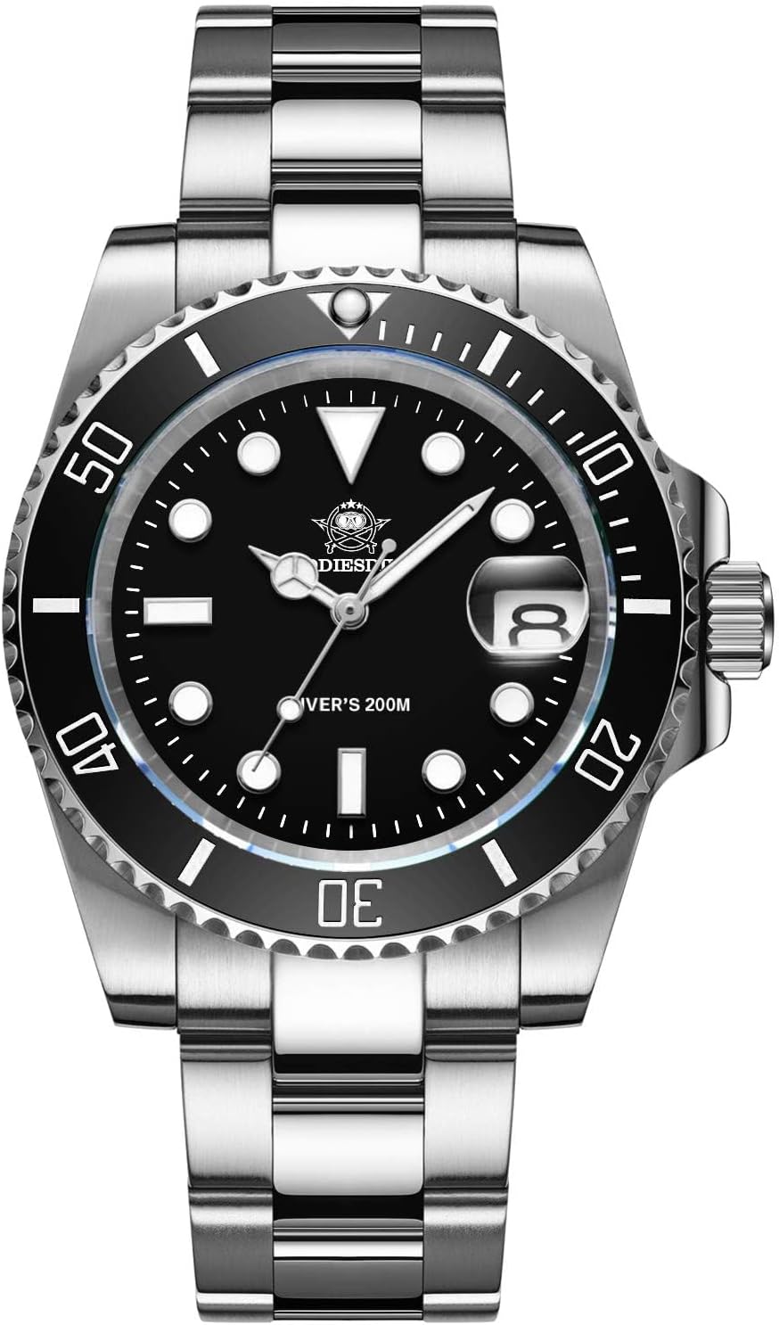 HOTADDIESDIVE 41 MM Mens Dive Watch Quartz Movement Watches for Men Easy to Read Dial 200 M Waterproof BGW9 Luminous Analog Orange/Red/Green/Black Gradient Dial