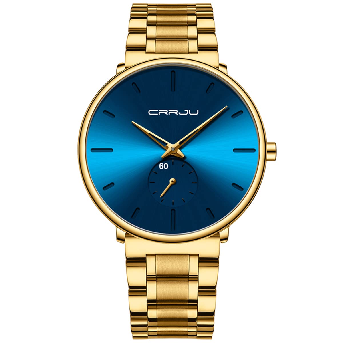 HOTMens Watches Ultra-Thin Minimalist Waterproof-Fashion Wrist Watch for Men Unisex Dress with Stainless Steel Band-Black Hands