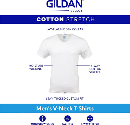 HOTGildan Men's Cotton Stretch T-Shirts, Multipack